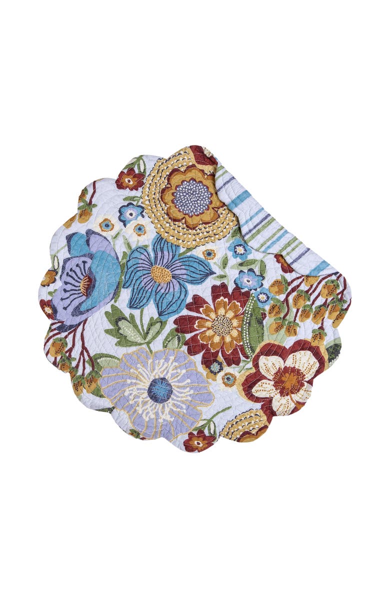 C&F Home Calanthe Round Set of 6 Placemats 17", Alternate, color, Green