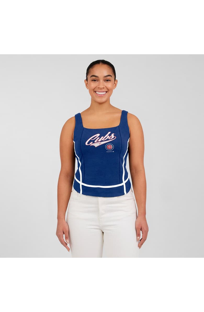 WEAR by Erin Andrews Women's WEAR by Erin Andrews  Royal Chicago Cubs Square Neck Tank Top, Alternate, color, Royal