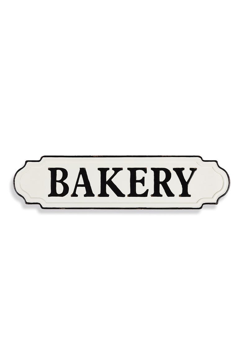 Bakery Cream White Tin Decorative Sign 45.5", Main, color, Off-White