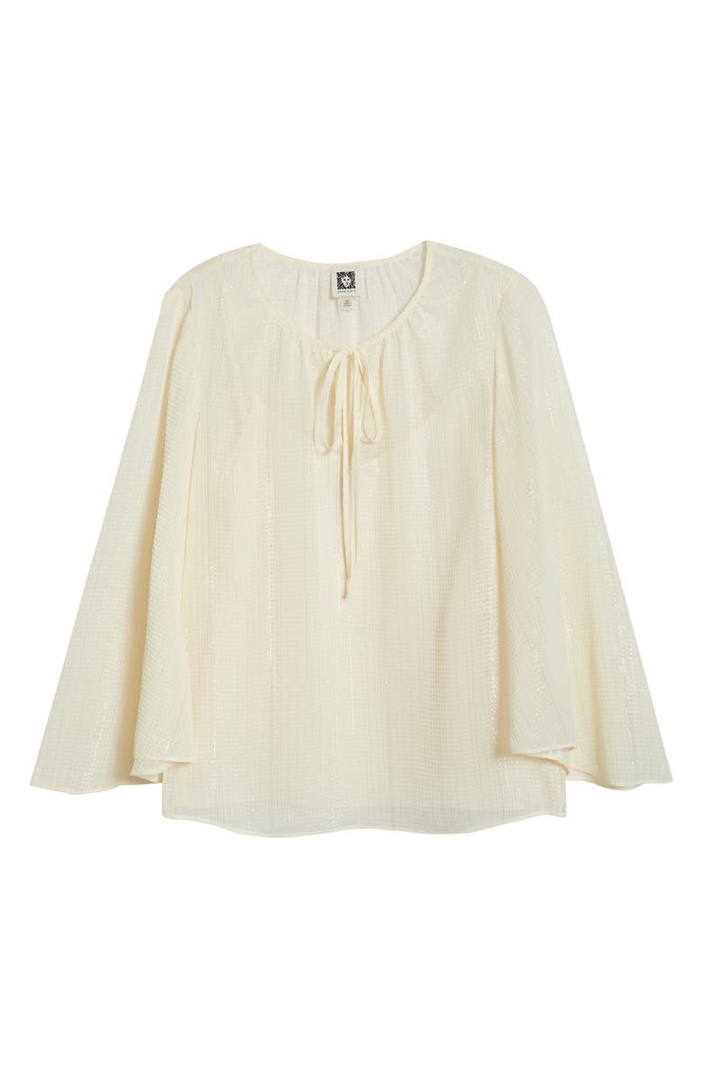 Anne Klein Metallic Tie Neck Top, Alternate, color, 