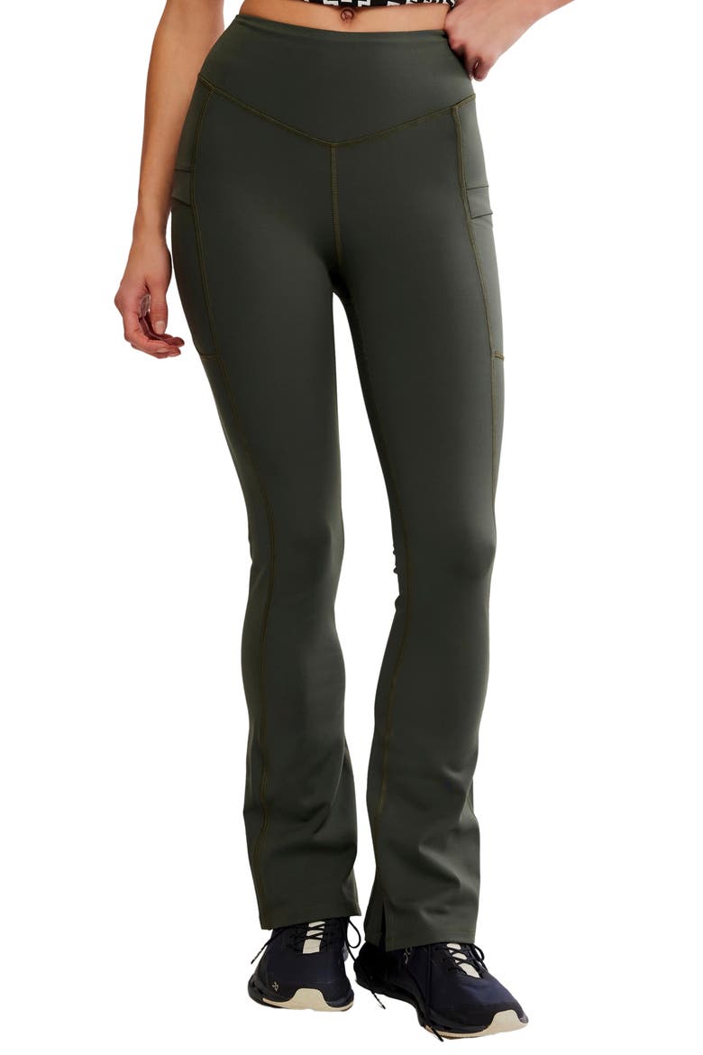 Landslide Flare Leg Performance Leggings, Main, color, IVY