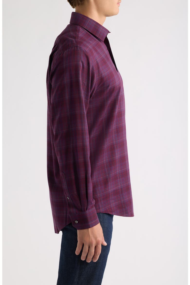 Regular Fit Flannel Button Down Shirt, Alternate, color, BURGUNDY ROSSO FLANNEL