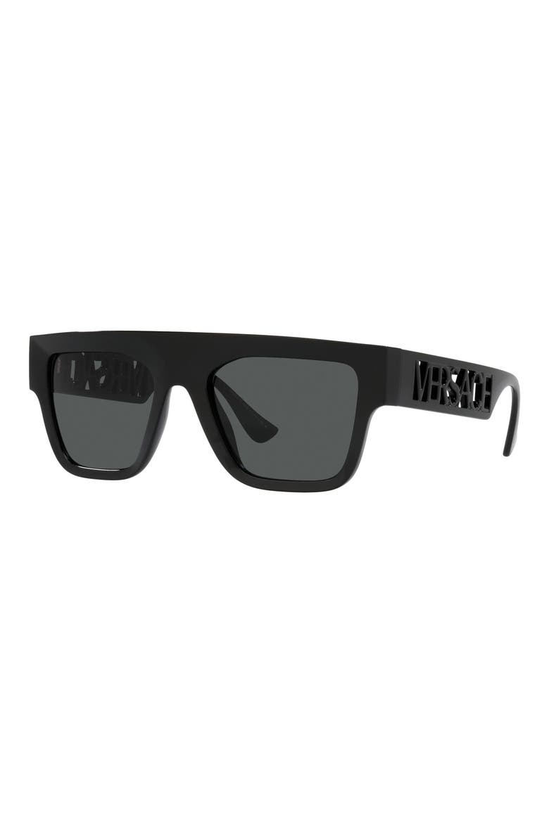 53mm Square Sunglasses, Alternate, color, BLACK