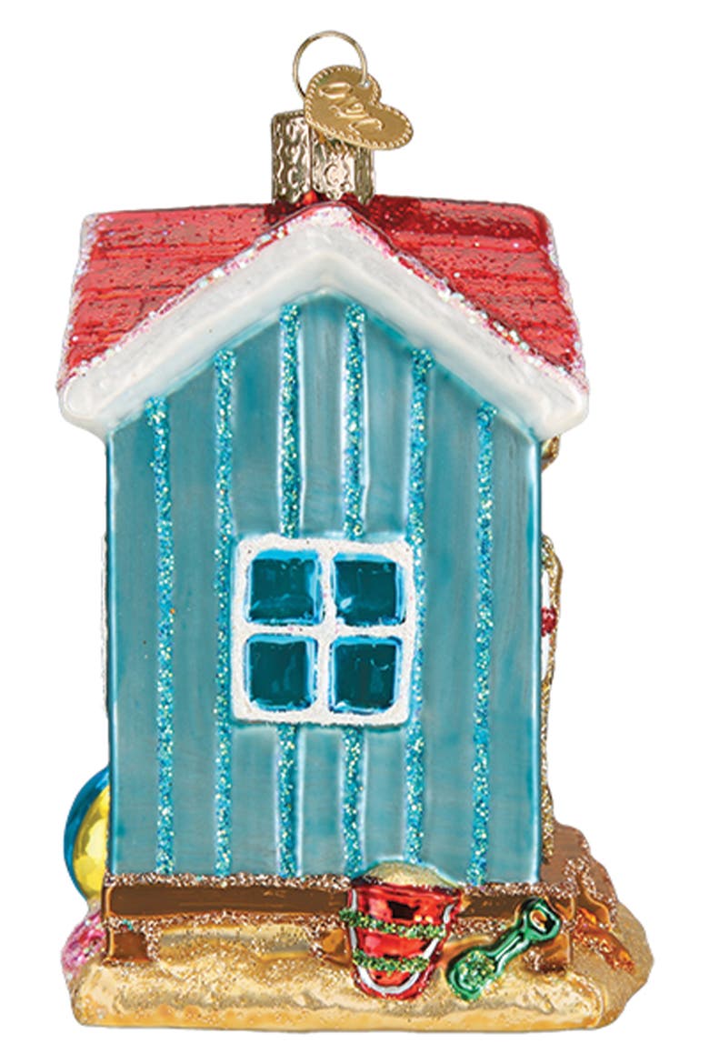 Beach House Ornament, Alternate, color, BLUE
