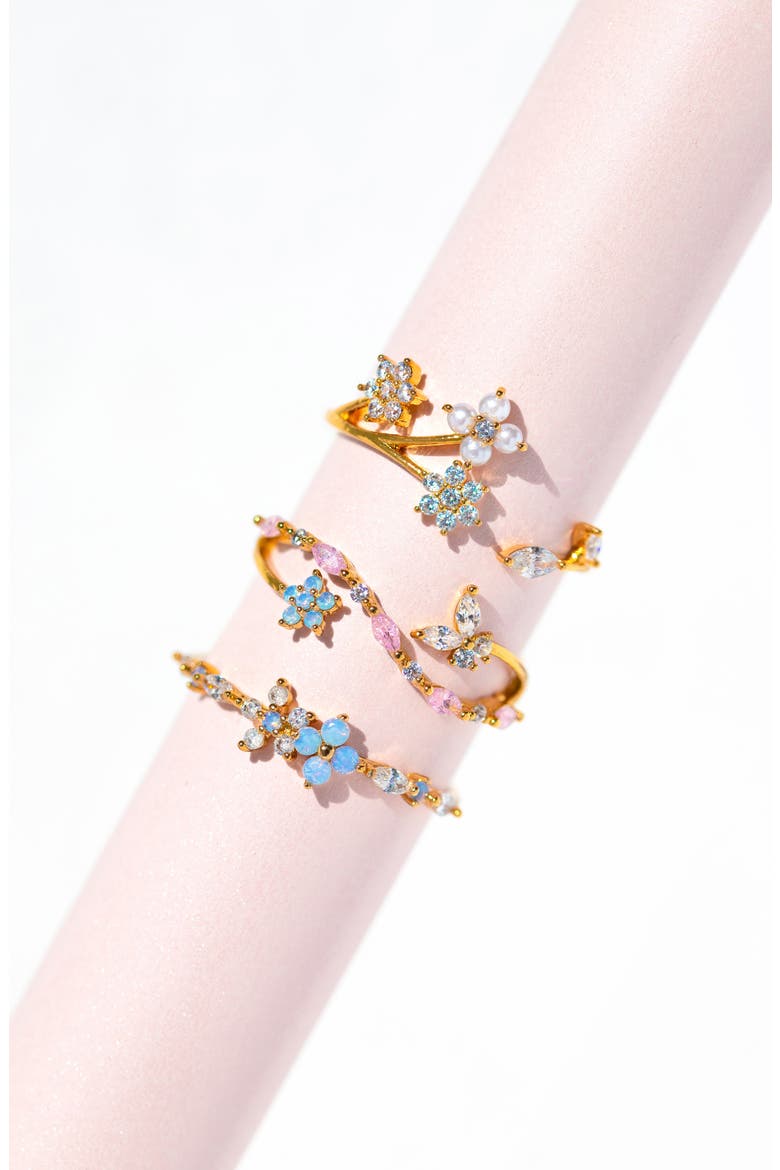 Blue Blossom Garden Ring, Alternate, color, GOLD