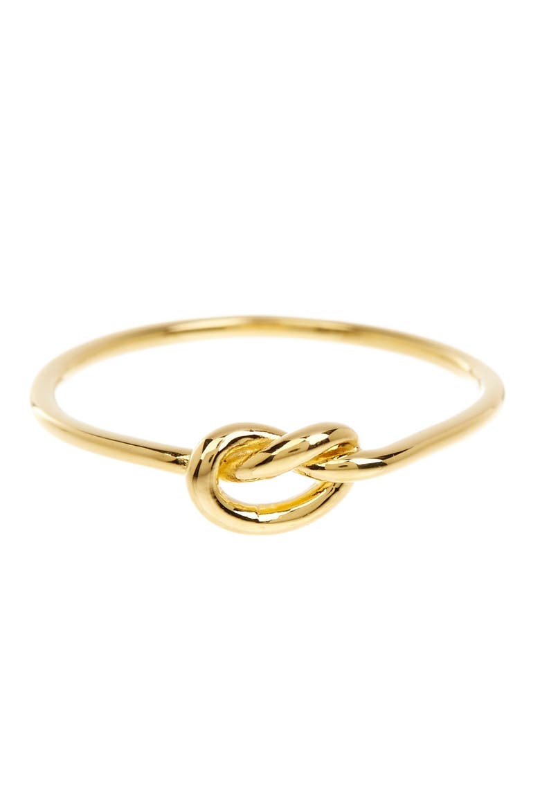 14K Yellow Gold Vermeil Thin Love Knot Ring, Main, color, GOLD