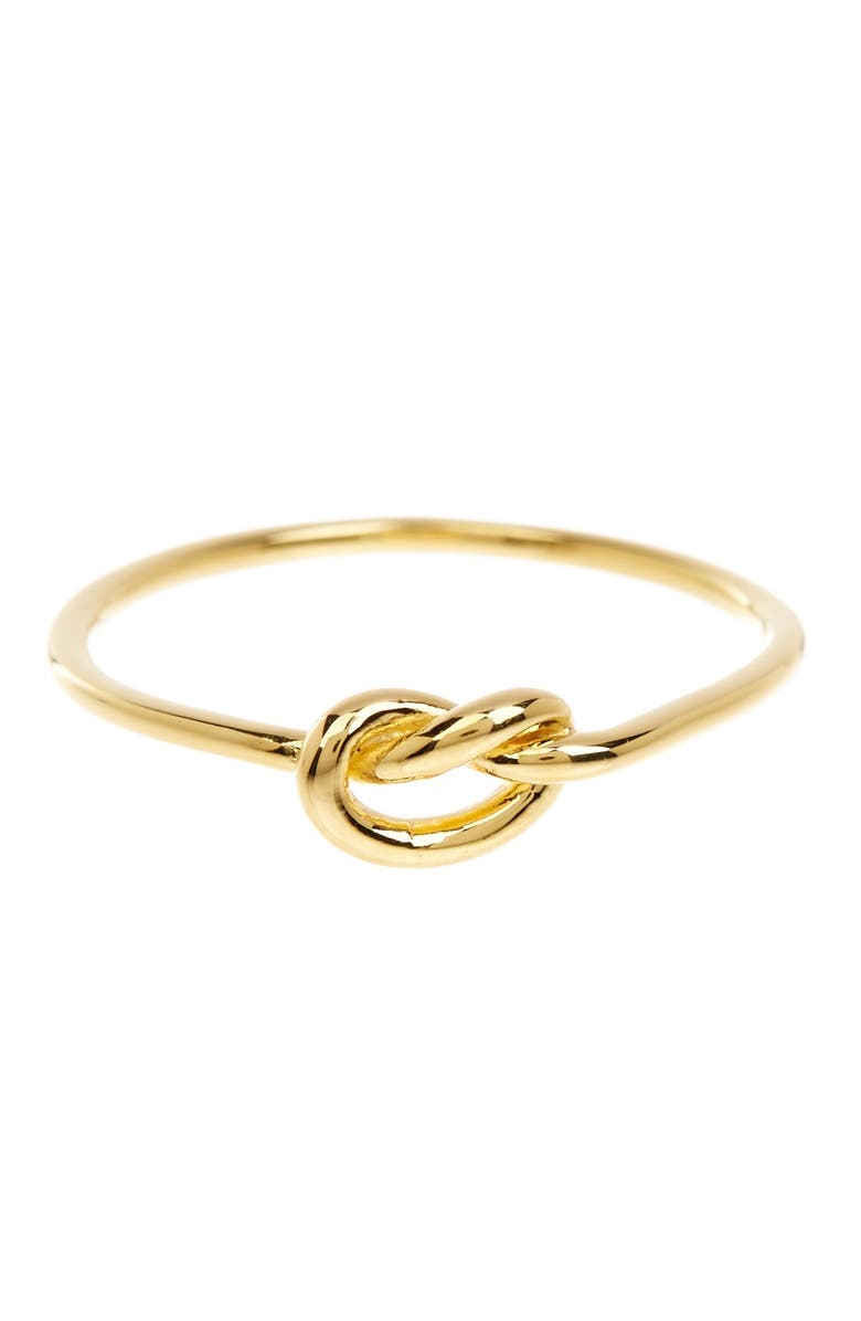 Sterling Forever 14K Yellow Gold Vermeil Thin Love Knot Ring, Main, color, Gold