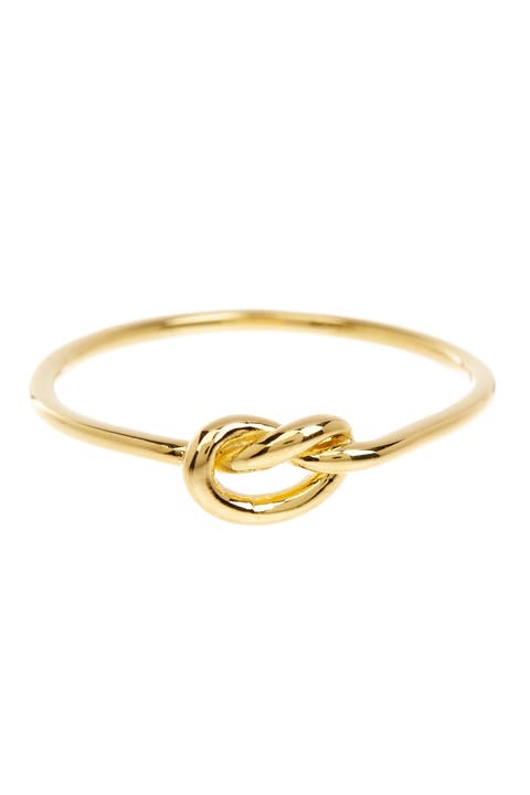 14K Yellow Gold Vermeil Thin Love Knot Ring