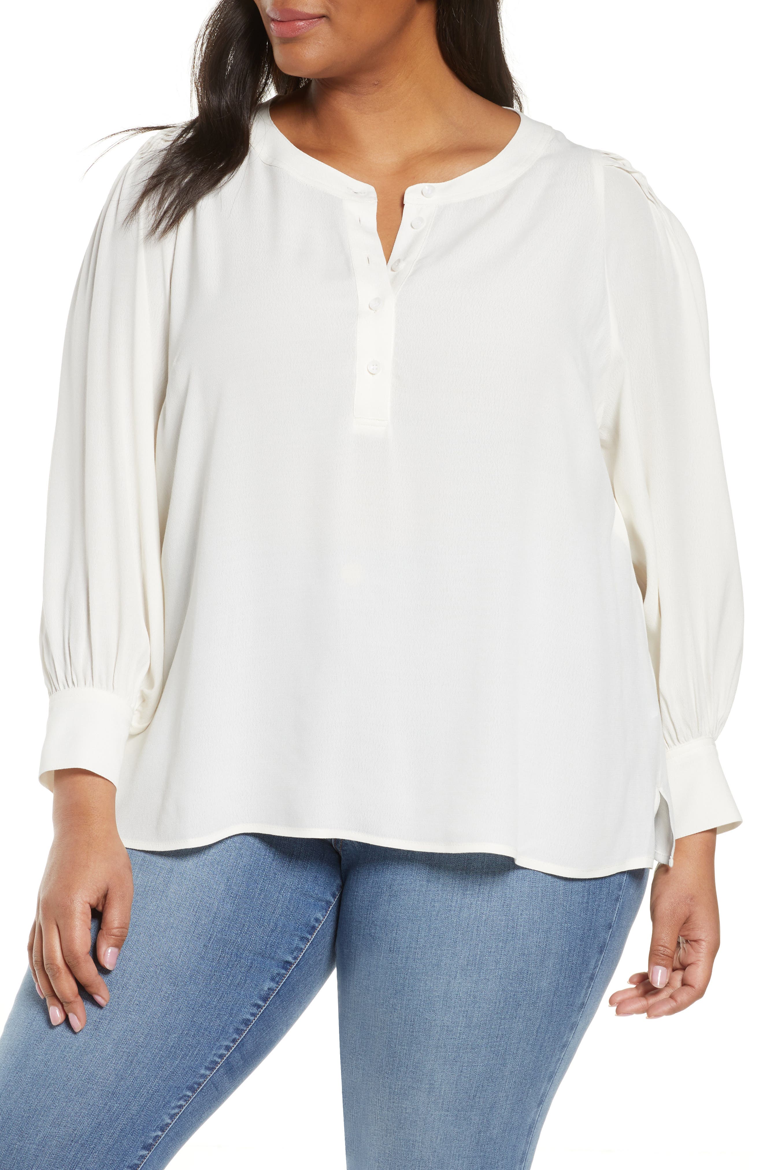 Habitual Split Neck Peasant Blouse (Women) | Nordstromrack