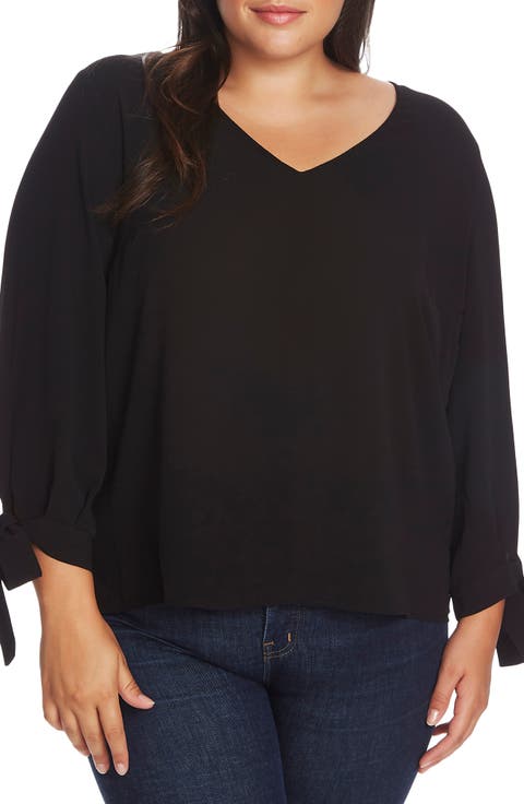 Tie Sleeve Blouse (Plus Size)