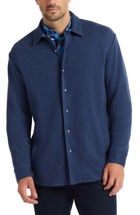 Deschon Cotton Knit Snap-Up Shirt