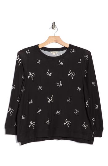 Lucky Brand Crewneck Pullover In Black