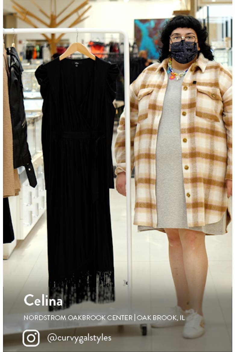 Dream Big Metallic Puff Long Sleeve Midi Dress video