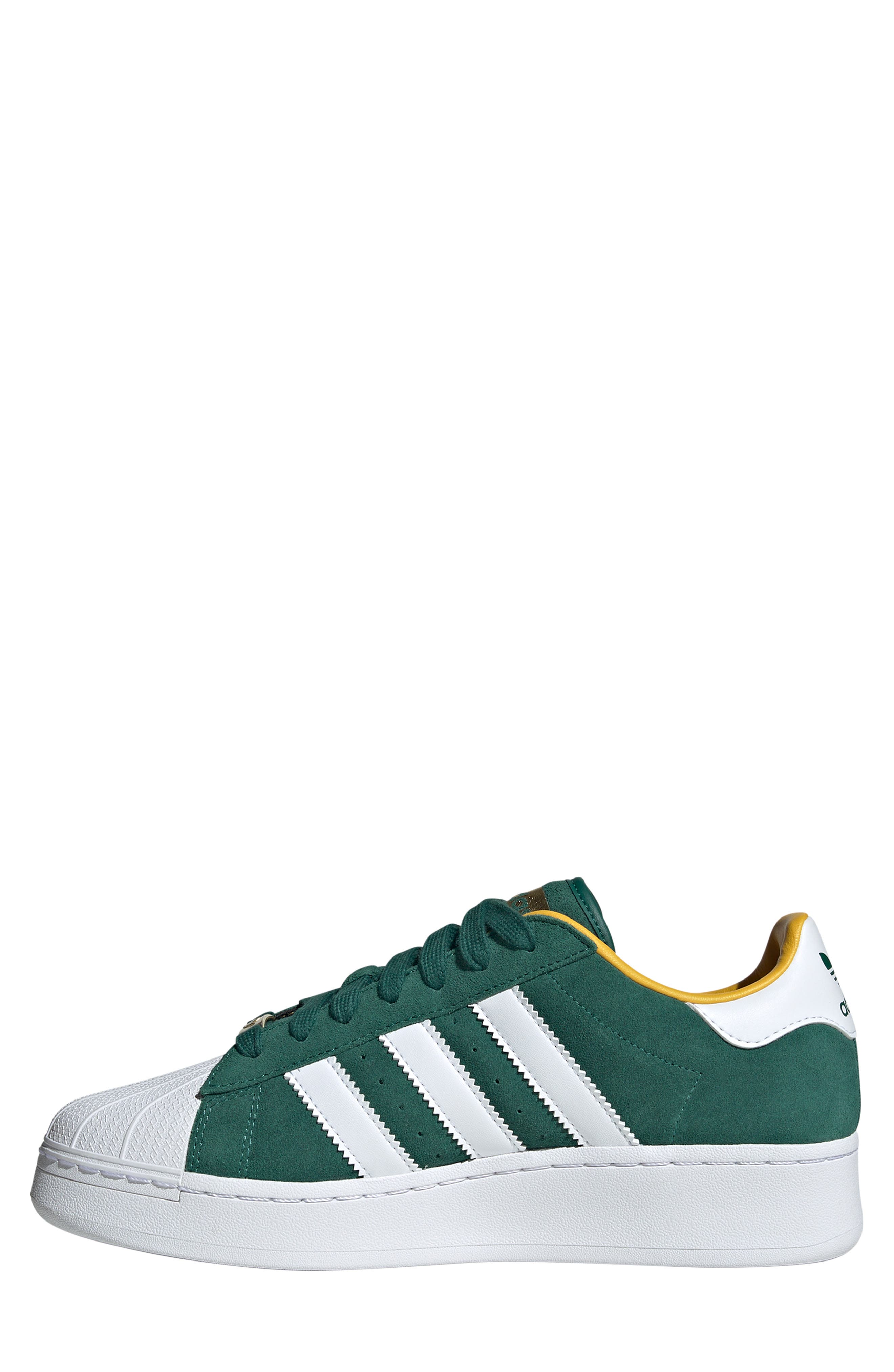 adidas Superstar XLG Sneaker, Alternate, color, Green/ White/ Bold Gold