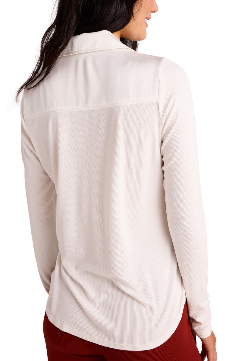 Bella Dahl Rib Jersey & Poplin Button-Up Shirt, Alternate, color,