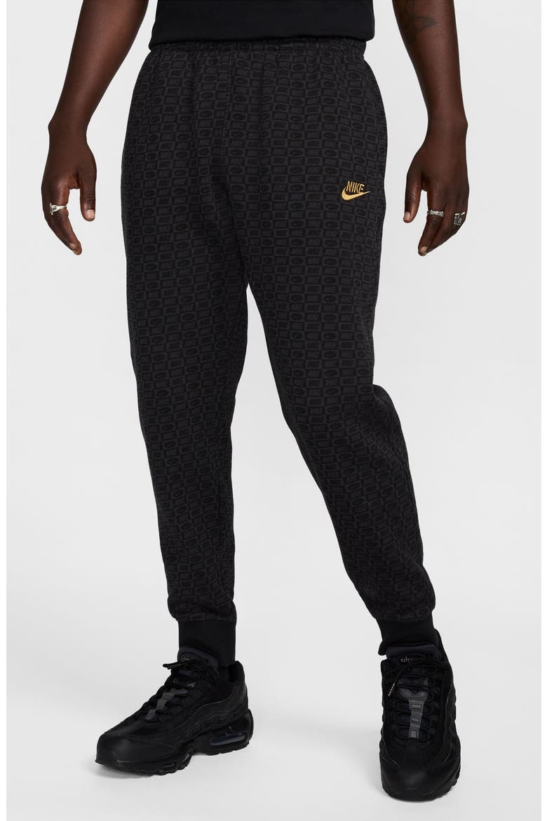 Club Brushed Fleece Joggers, Main, color, OFF NOIR/ BLACK