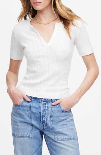 Madewell Pointelle Crewneck Short Sleeve T-Shirt