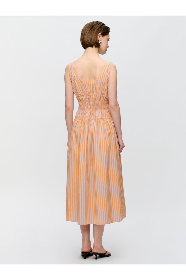 Belinda Gathered waist dress, Alternate, color, Orange / White