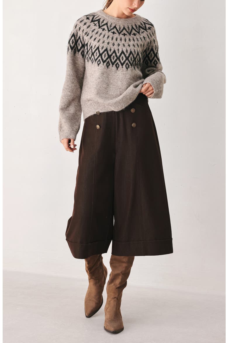 Fair Isle Crewneck Sweater, Alternate, color, TAUPE
