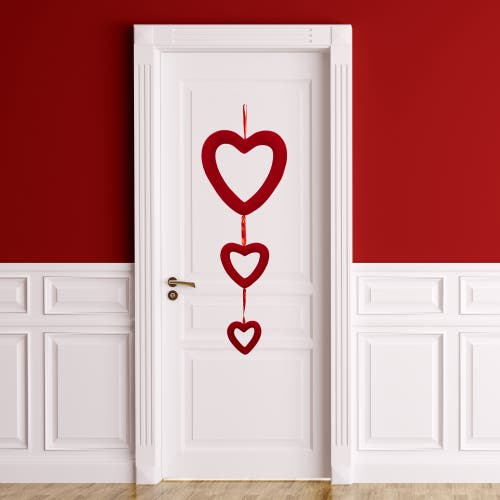 Northlight Wall Heart Trio Wall Decal In Red