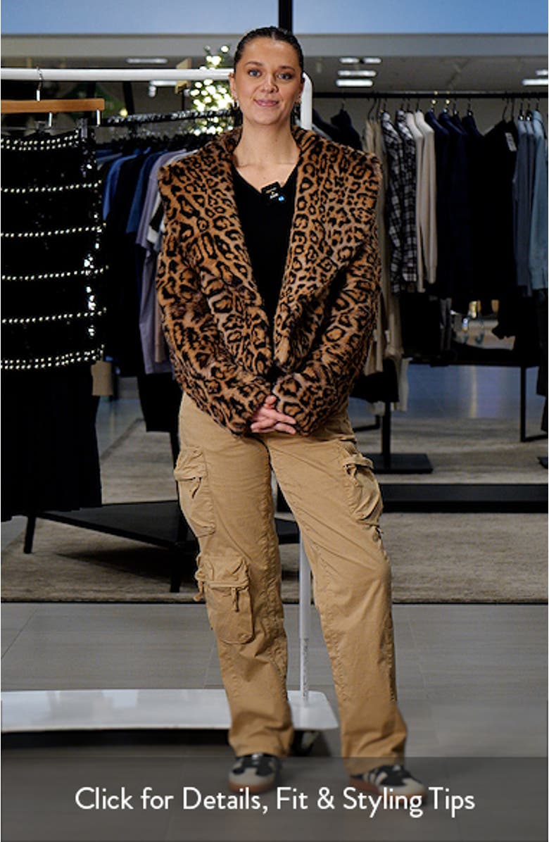 Liza Leopard Print Faux Fur Jacket, sales video thumbnail