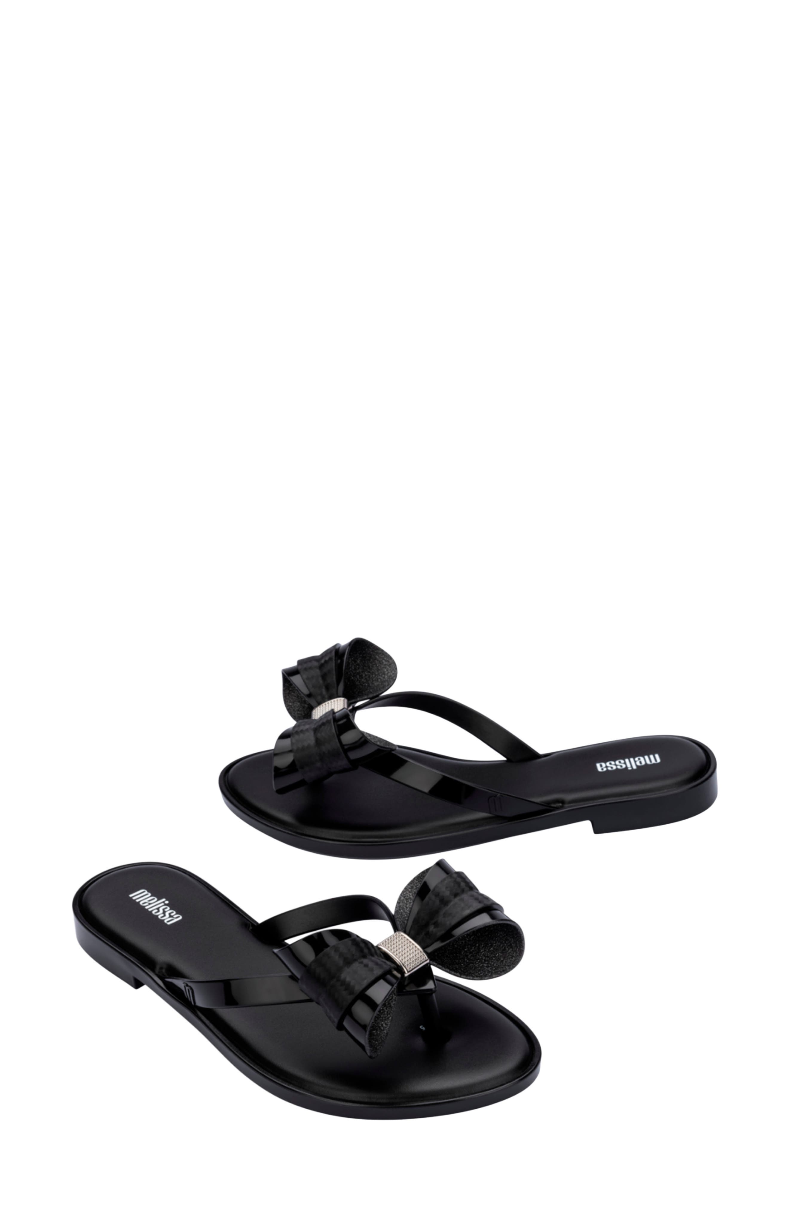 Melissa Slim V Ad Water Resistant Flip Flop, Alternate, color, Black