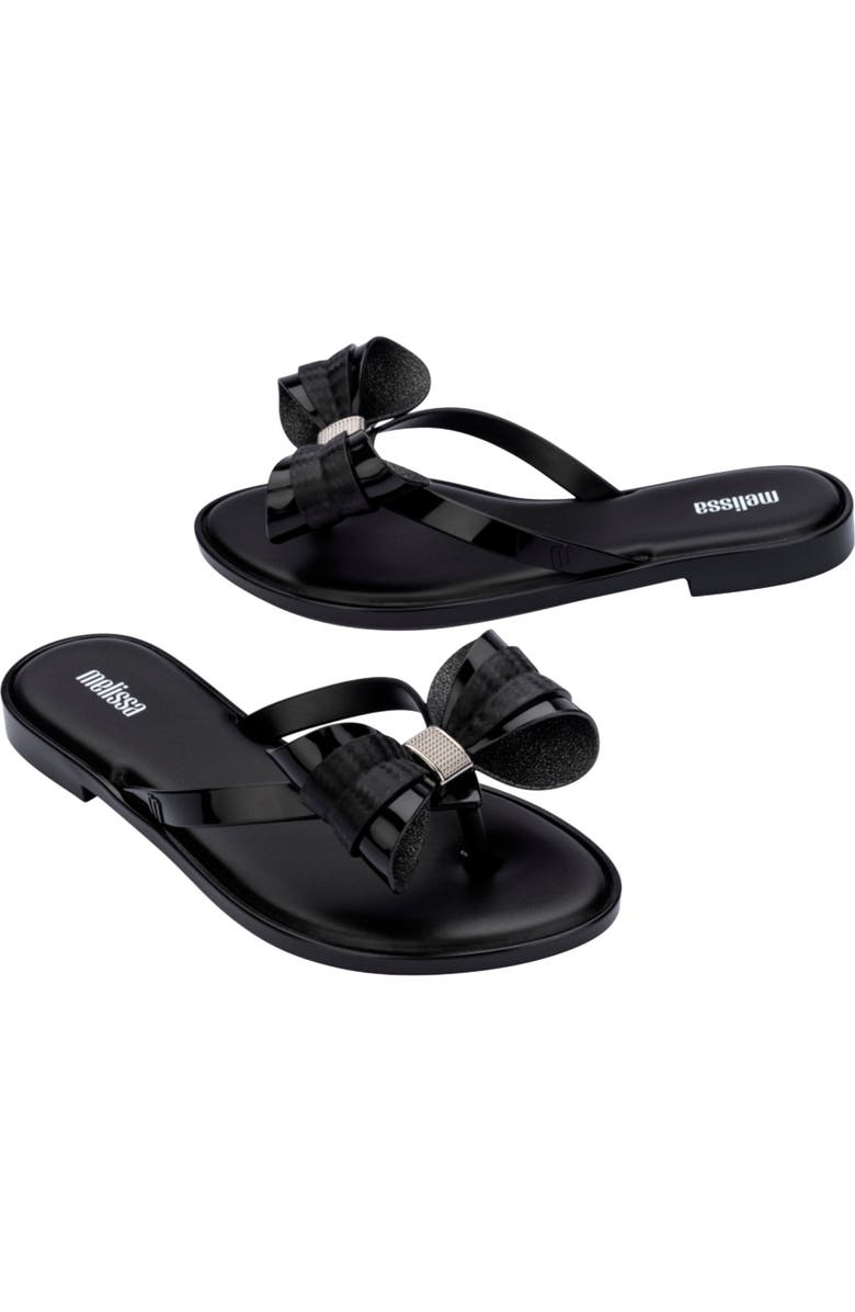 Melissa Slim V Ad Water Resistant Flip Flop, Alternate, color, Black