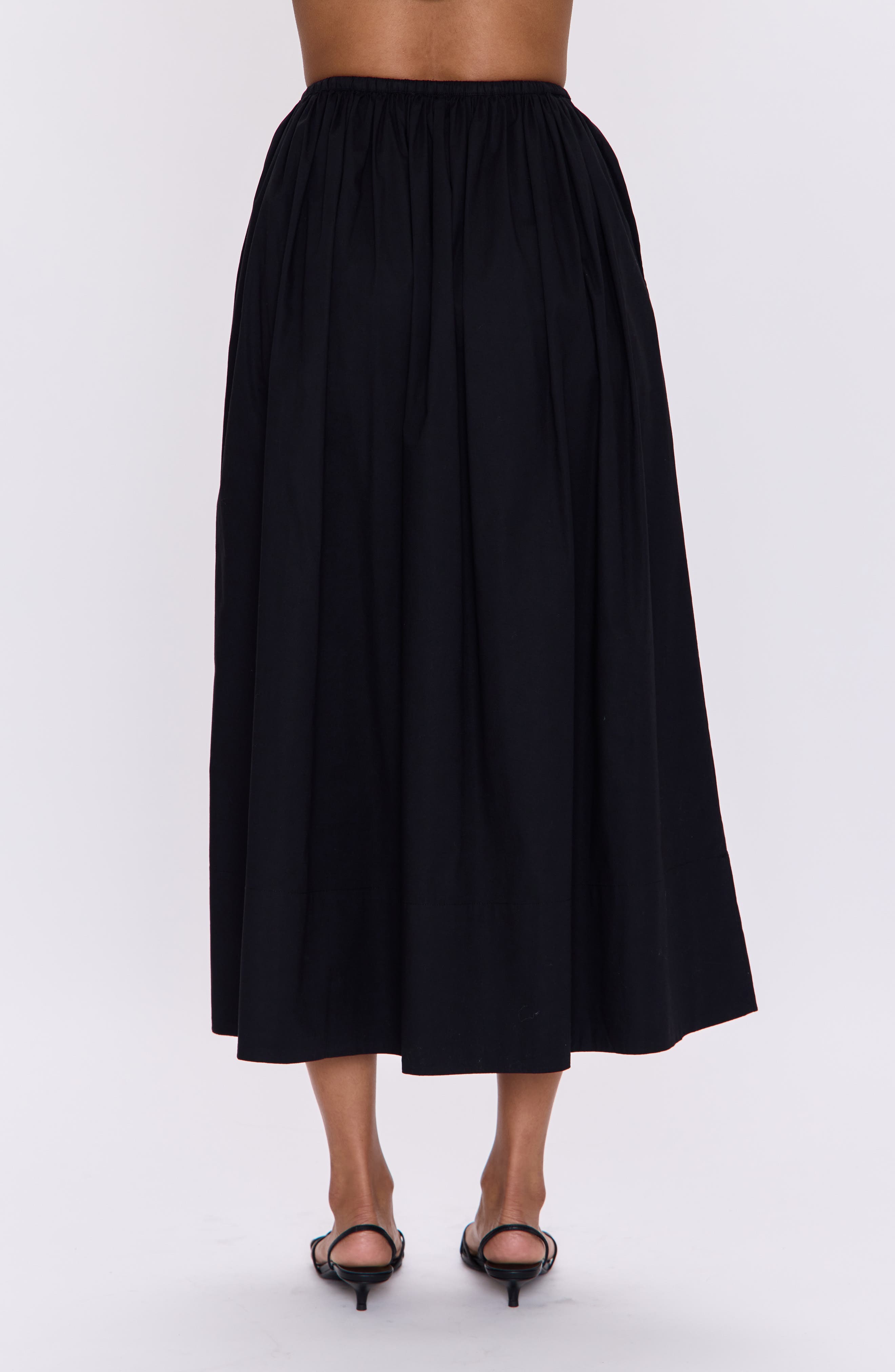 Noelle Stretch Cotton A-Line Midi Skit - image 2