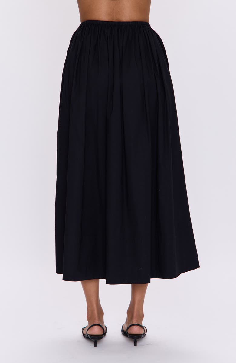Pistola Noelle Stretch Cotton A-Line Midi Skit, Alternate, color, Noir