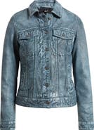 MAURITIUS Jessie Denim Look Leather Trucker Jacket