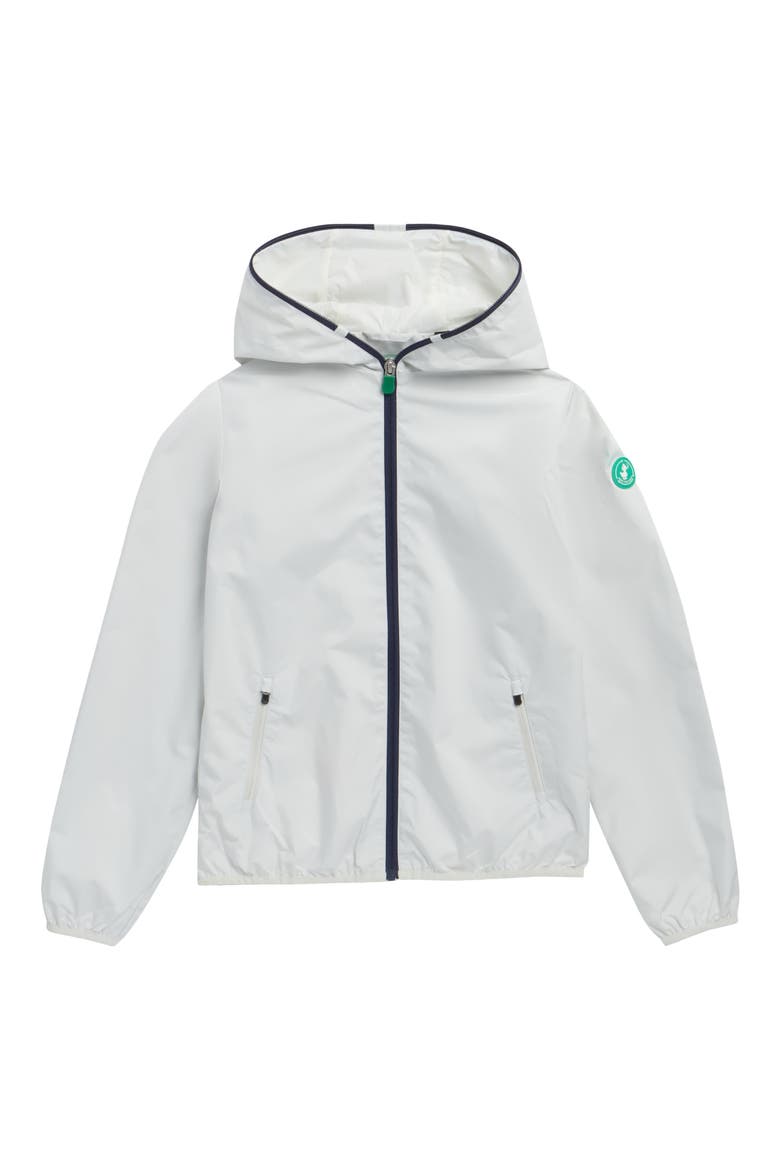 Kids' Noel Hooded Rain Jacket, Main, color, WHITE