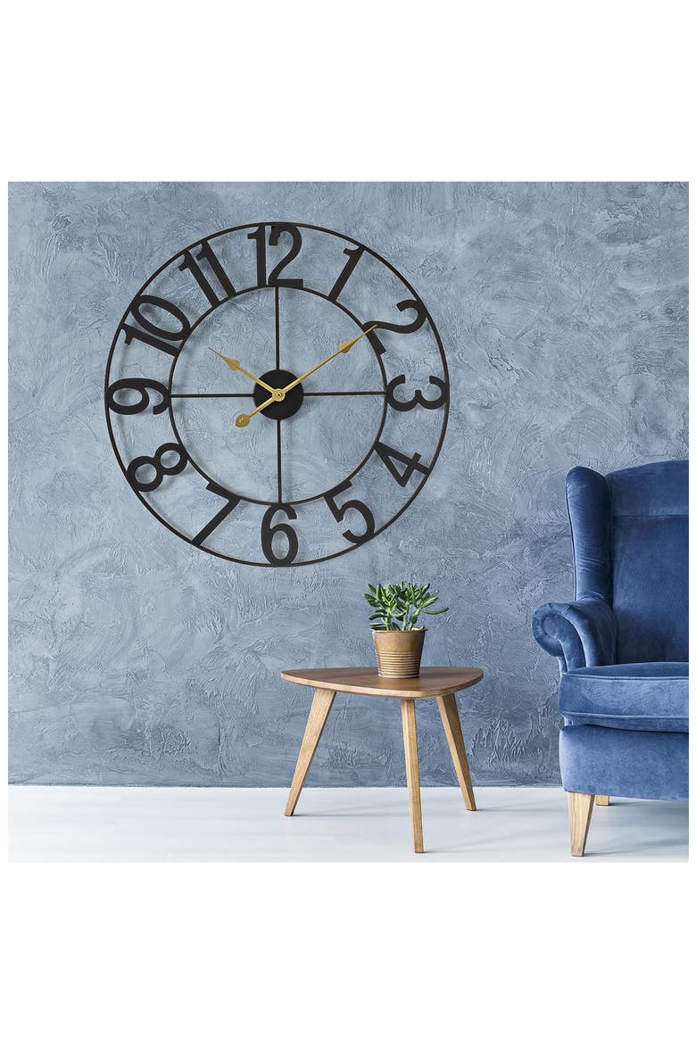 24 Inch Numeral Wall Clock, Alternate, color, BLACK