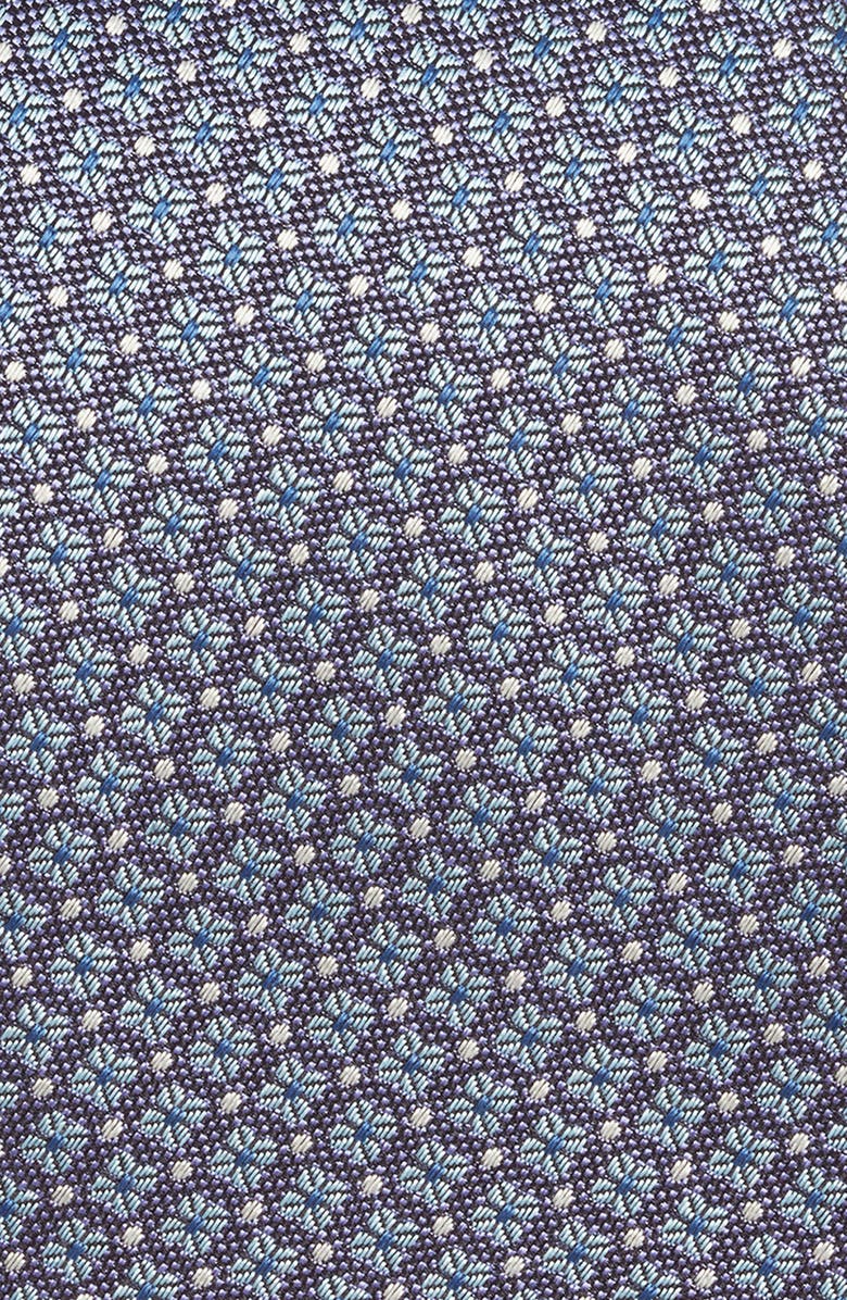 Canali Floral Medallion Silk Tie, Alternate, color, Light Blue