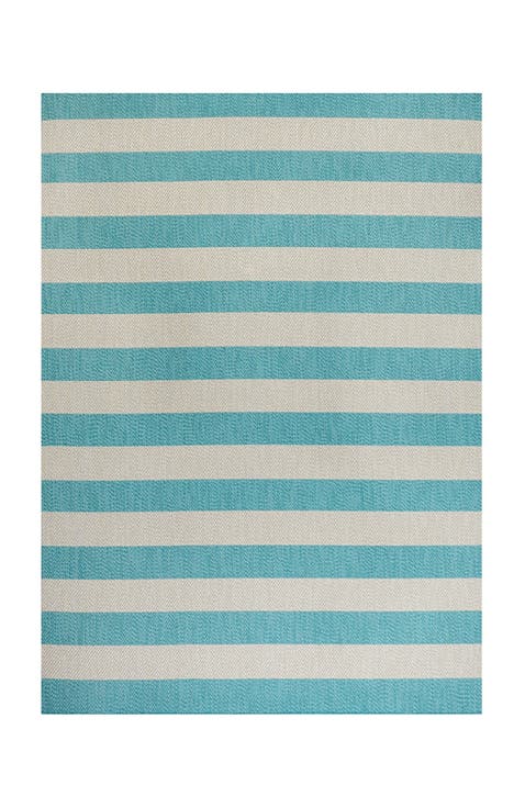 Negril Two-Tone Wide Stripe Indoor/Outdoor Area Rug