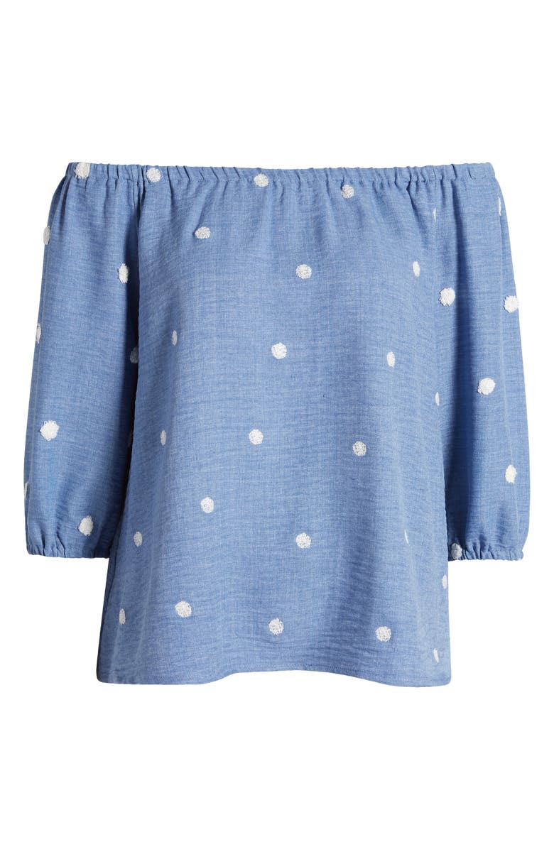 Loveappella Off the Shoulder Top, Alternate, color, Chambray