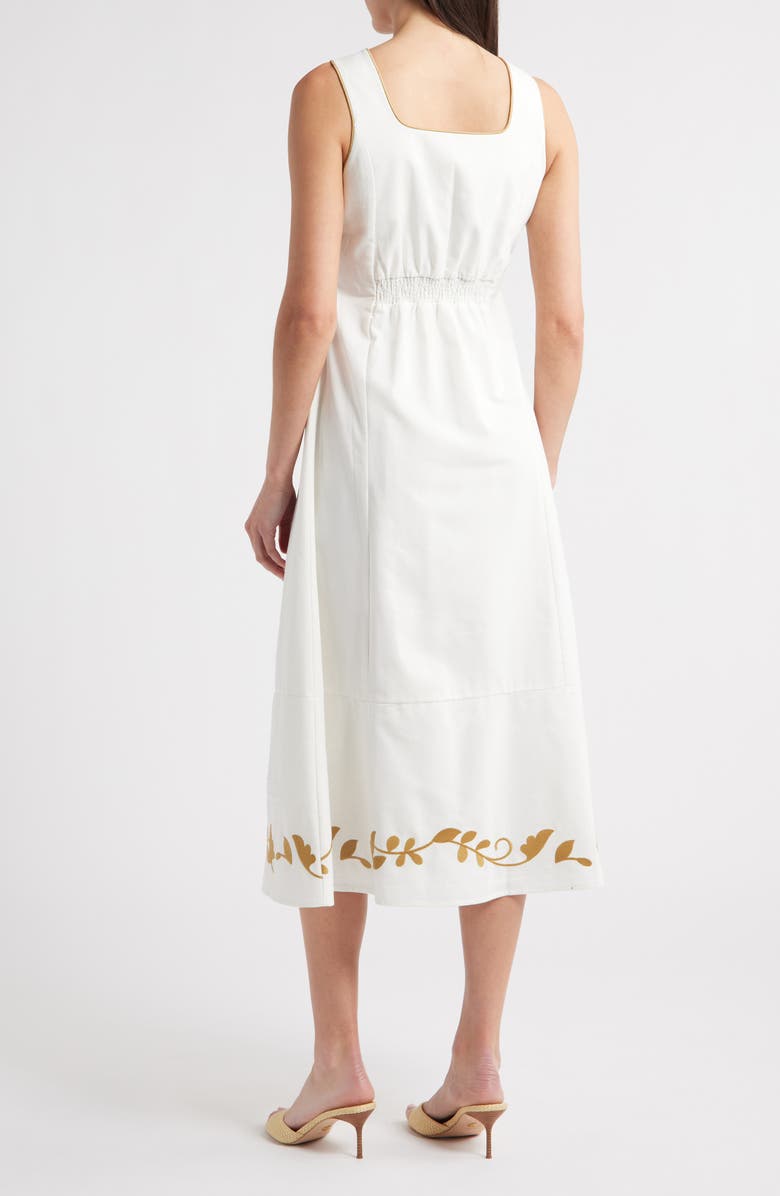 ZOE AND CLAIRE Embroidered Sleeveless Midi Dress, Alternate, color, 