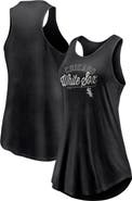 FANATICS Women's Fanatics Branded Black Chicago White Sox Simplicity Swing Racerback Scoop Neck Tank Top