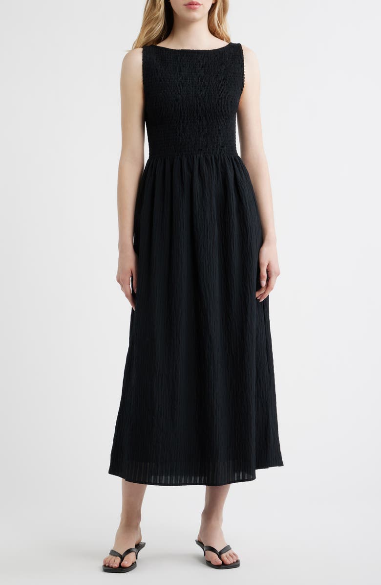 Hill House Home The Cosima Nap<sup>®</sup> Midi Dress, Main, color, Black