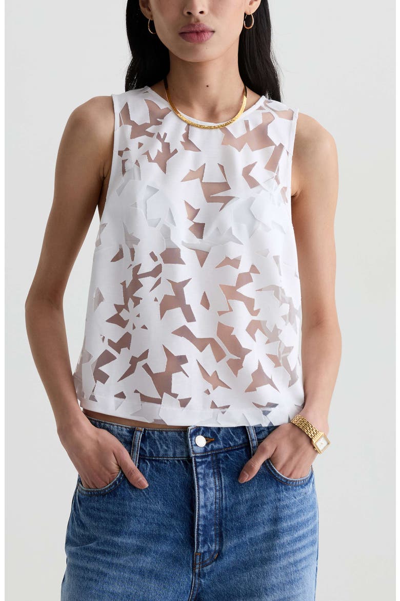 Emilee Sheer Sleeveless Top, Main, color, FIRST BLOOM
