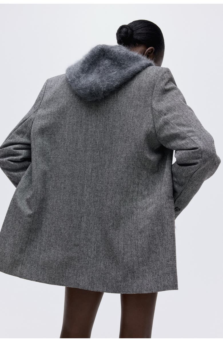 H&M Long Blazer, Alternate, color, Gray Melange