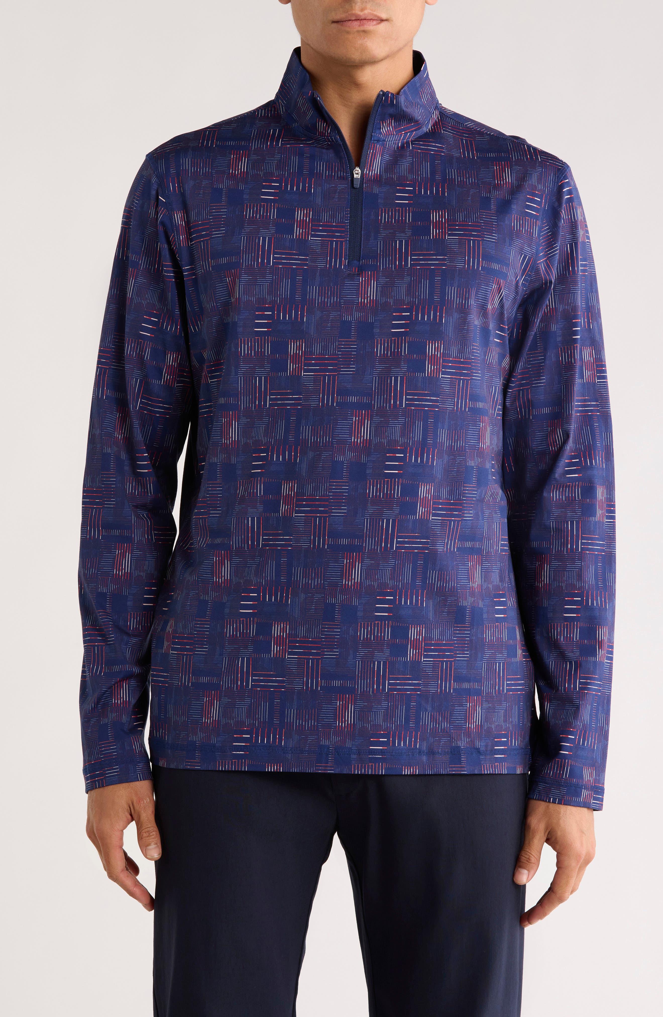 Bugatchi Stretch Cotton Quarter Zip Pullover