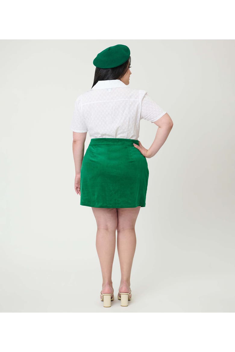 Plus Size Kitschy Shaped Pocket Match Game Mini Skirt, Alternate, color, Green W/ Bunny Pocket