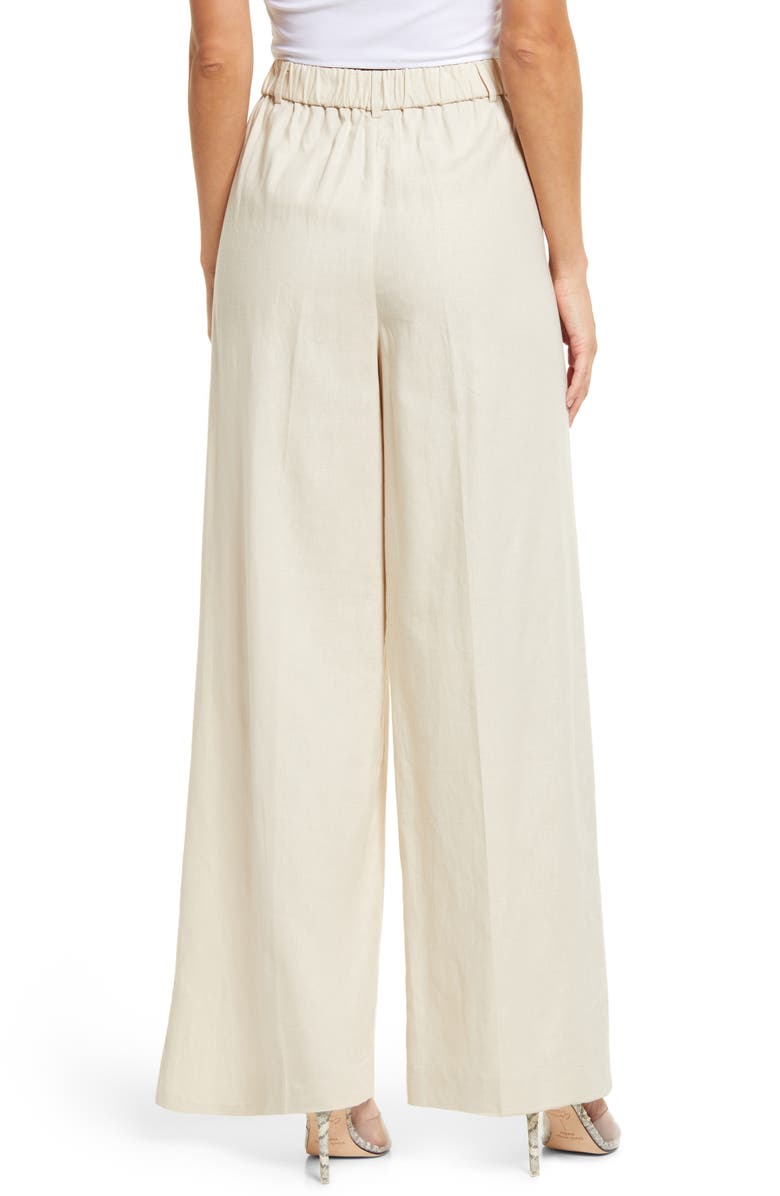 Open Edit Wide Leg Linen Blend Pants, Alternate, color,