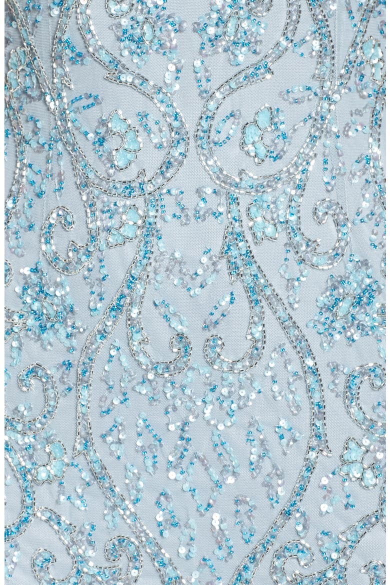 Embellished A-Line Gown, Alternate, color, BLUE HEATHER