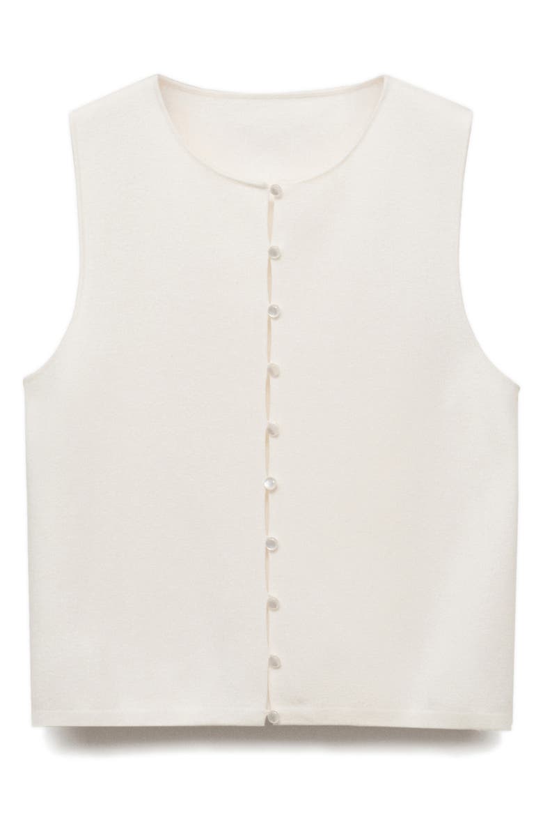 MANGO Fine Knit Sweater Vest, Alternate, color, White