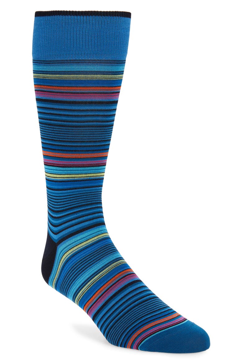 Stripe Socks, Main, color, TURQUOISE