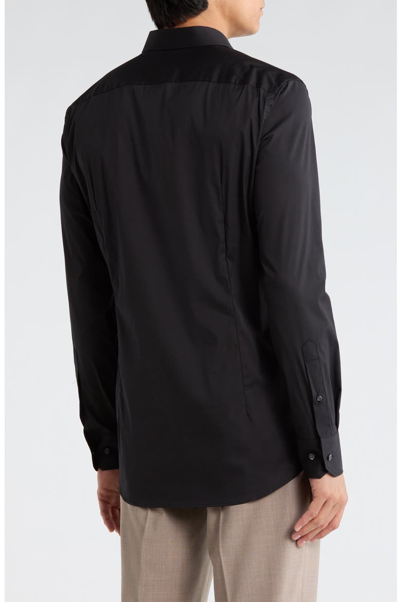 Hays Slim Fit Stripe Stretch Cotton Dress Shirt, Alternate, color, BLACK