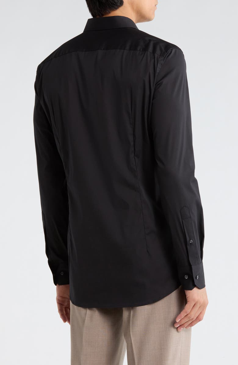 BOSS Hays Slim Fit Stripe Stretch Cotton Dress Shirt, Alternate, color, Black