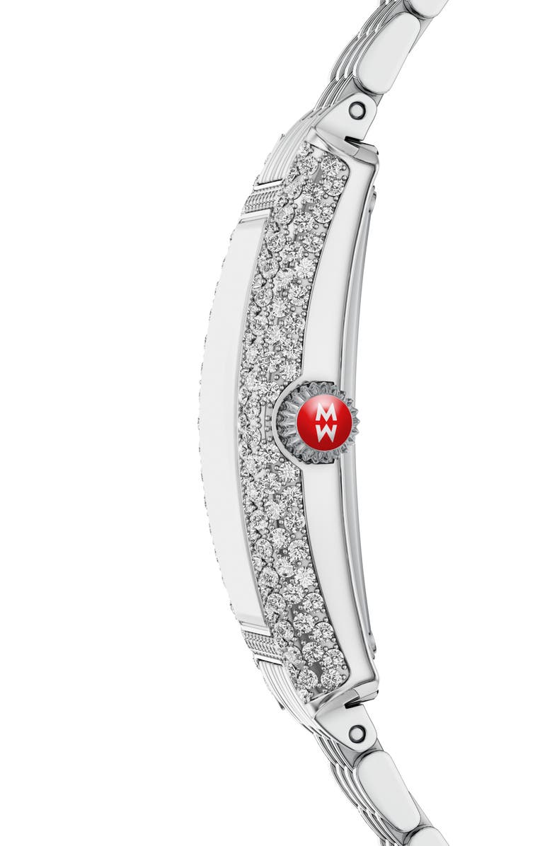 MICHELE Special Edition Diamond Coquette Stainless Steel Watch, Alternate, color, Silver