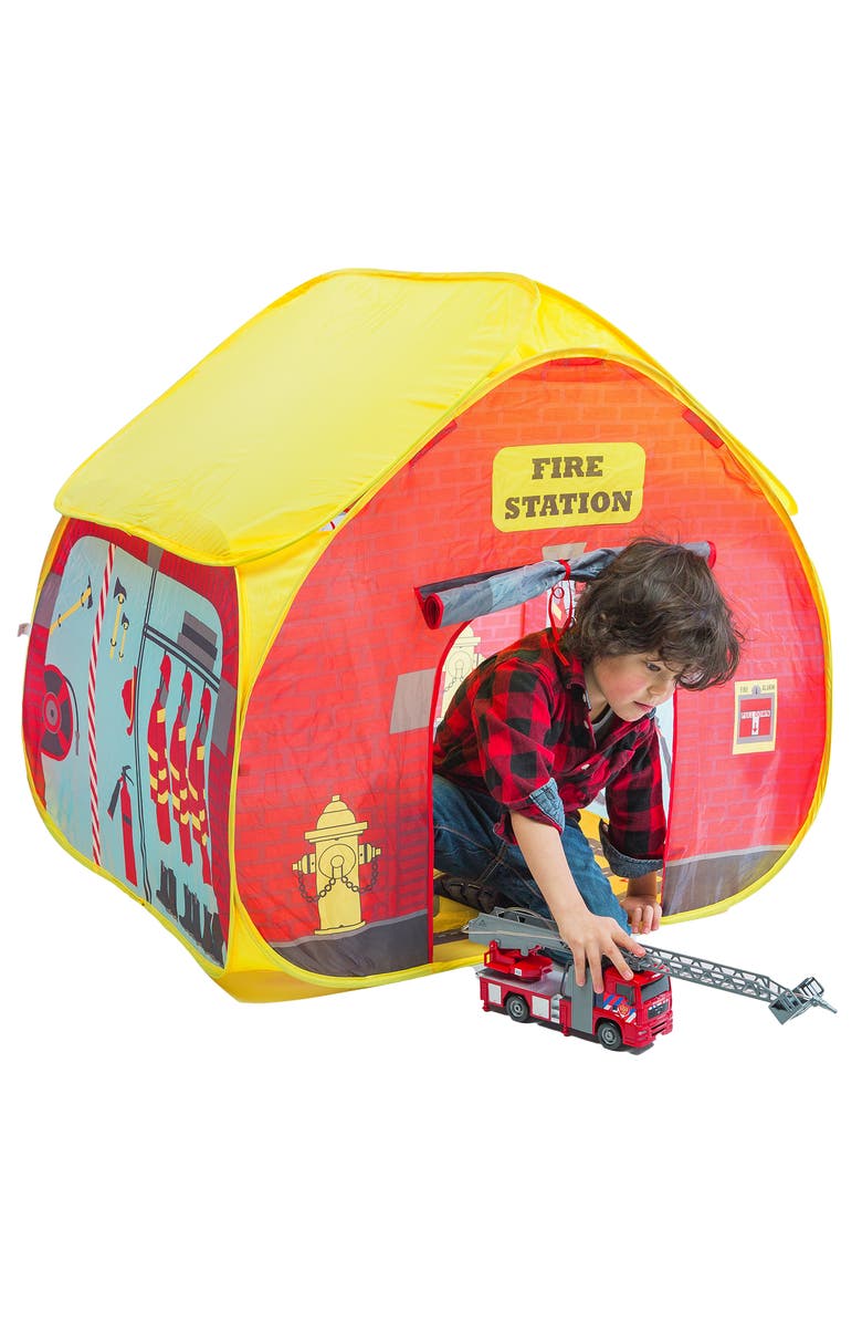 Fun2Give Pop it Up Firestation Tent With Street Map Playmat, Alternate, color, Multicolored